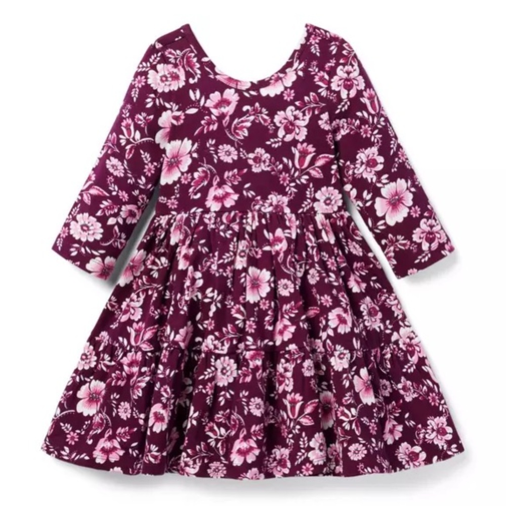 Janie and Jack Floral Plum Dress